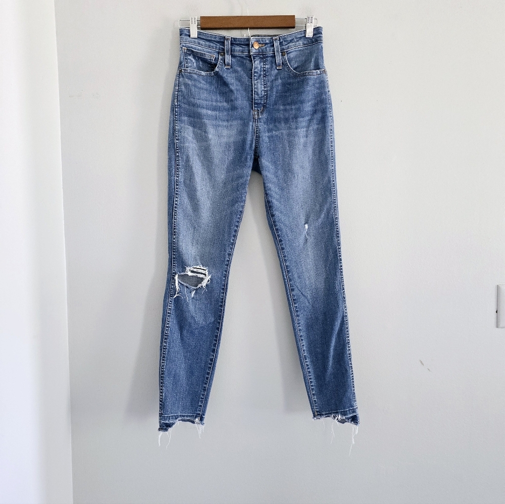 Madewell Blue Distressed Skinny Jeans
